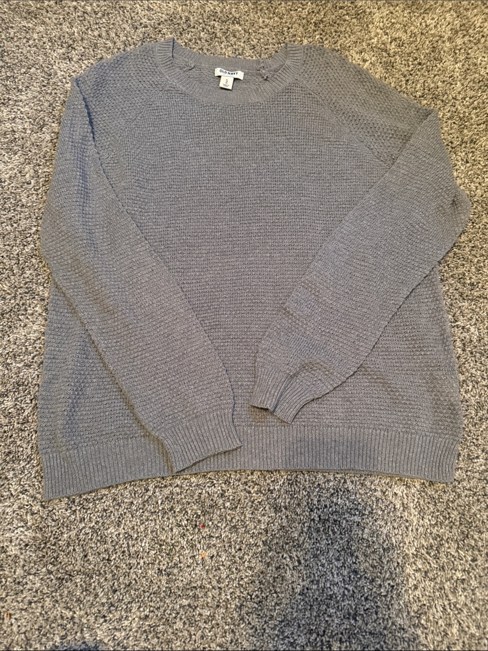 Old Navy Men's Gray Textured Crewneck Sweater